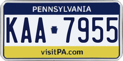 PA license plate KAA7955