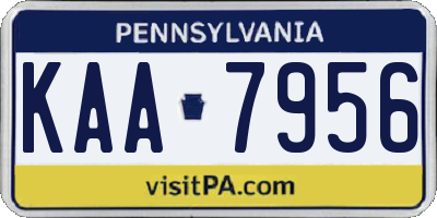PA license plate KAA7956