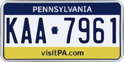 PA license plate KAA7961