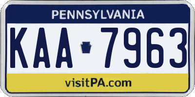 PA license plate KAA7963