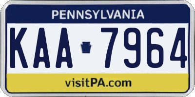 PA license plate KAA7964
