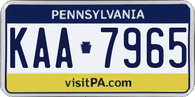 PA license plate KAA7965