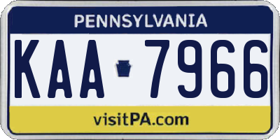 PA license plate KAA7966