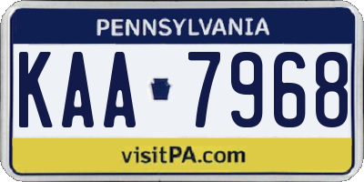 PA license plate KAA7968