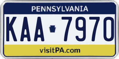 PA license plate KAA7970