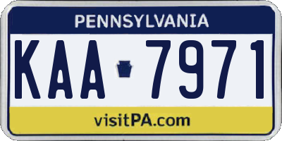 PA license plate KAA7971