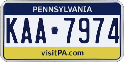 PA license plate KAA7974