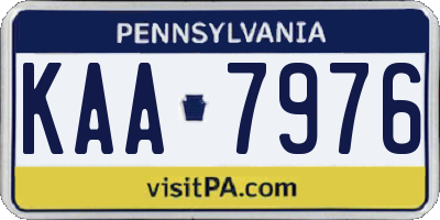 PA license plate KAA7976