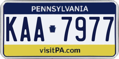 PA license plate KAA7977
