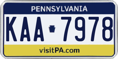 PA license plate KAA7978