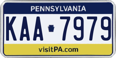 PA license plate KAA7979
