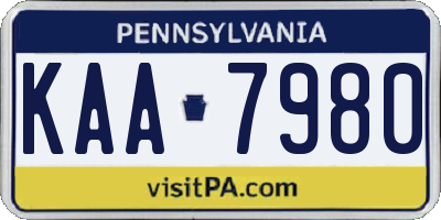 PA license plate KAA7980
