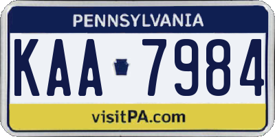 PA license plate KAA7984