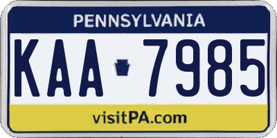 PA license plate KAA7985