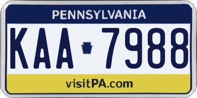 PA license plate KAA7988