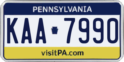 PA license plate KAA7990