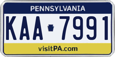 PA license plate KAA7991