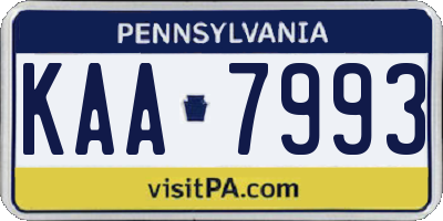 PA license plate KAA7993