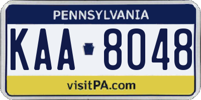 PA license plate KAA8048