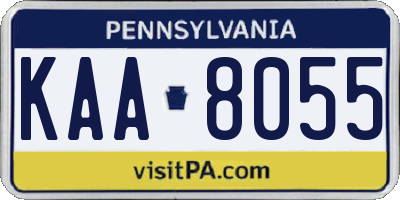 PA license plate KAA8055