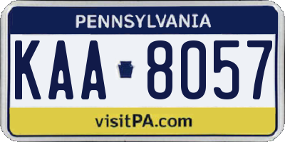 PA license plate KAA8057