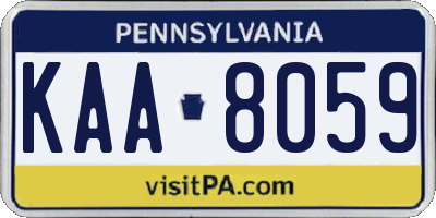 PA license plate KAA8059