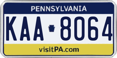 PA license plate KAA8064