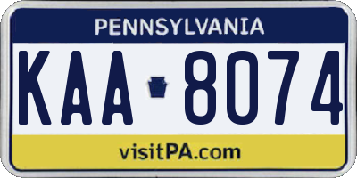 PA license plate KAA8074