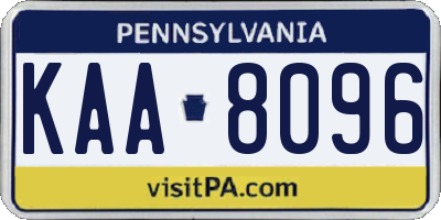 PA license plate KAA8096