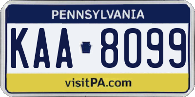 PA license plate KAA8099
