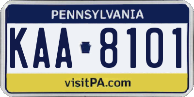 PA license plate KAA8101