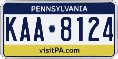PA license plate KAA8124