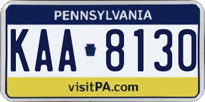 PA license plate KAA8130