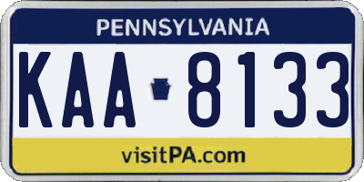 PA license plate KAA8133