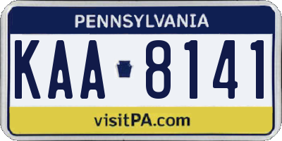 PA license plate KAA8141