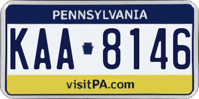 PA license plate KAA8146