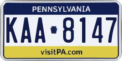 PA license plate KAA8147