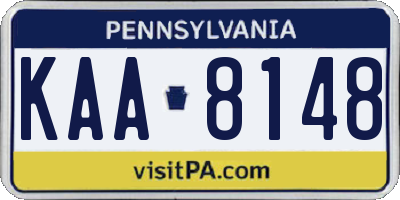 PA license plate KAA8148