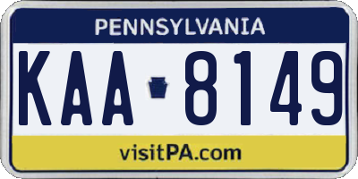 PA license plate KAA8149
