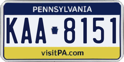 PA license plate KAA8151