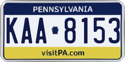 PA license plate KAA8153