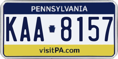 PA license plate KAA8157