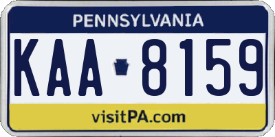 PA license plate KAA8159