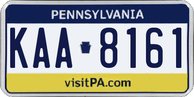 PA license plate KAA8161
