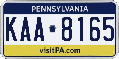 PA license plate KAA8165