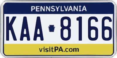 PA license plate KAA8166