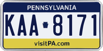PA license plate KAA8171