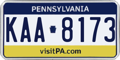 PA license plate KAA8173