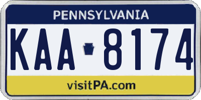PA license plate KAA8174