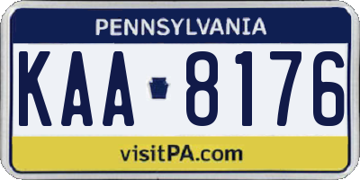 PA license plate KAA8176
